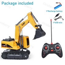 어린이용 원격 제어 굴삭기 TR003 24Ghz 6 채널 124 RC 엔지니어링 자동차 굴삭기 트럭 굴착기 RTR RC 자동차, 2.Recharge battery