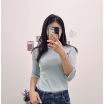 옷쁨- 여성 봄 여름 간절기 심플 무지 모달 5부 소매티