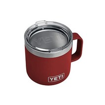 YETI 램블러 14온스 스테인리스 진공 절연 머그컵, Brick Red, 1 Count (Pack of 1)