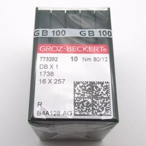 100PCS Groz Beckert DBX1 1738 16X257 JUKI DDL BROTHER db2와 호환되는 재봉틀 바늘, 08 18(110)