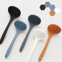 디자인앤쿠 프리미엄 실리콘 국자 중 대 이유식 준비물 조리기 인서트 방식 조리도구, 국자 중 롱블랙(이유식전용)