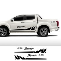 픽업 바디 사이드 스티커 Isuzu Dmx D Mx 트럭 후드 뒷문 데칼 트렁크 비닐 커버 자동 튜닝, 15 Type 15_03 Glossy Gray