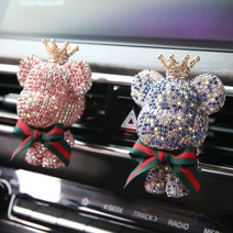 샤이닝베어 차량용 방향제 차방향제 고급 명품 자동차 디퓨져 동물 곰돌이 곰인형 새차 선물 소비르, 레몬라벤더(3개), 블랙, 기본(리본)