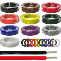 UL1015 AWG12 1M 단위 절단/600V-105도/리더와이어/리드전선/7칼라, 흑색(BK)