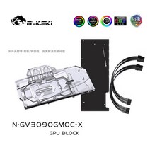 [해외]GIGABYTE RTX 3080 3090 GAMINGEAGLEVISION OC 10GTURBO 24G구리 블록백플레이트 RGB AURA용 Bykski 워터 블록 사용, 블록 및 백플레이트, 5V 3PIN A-RGB 조명