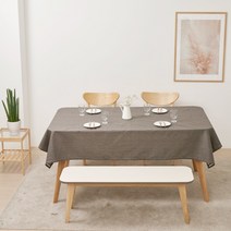 룰루홈 린넨 방수 코팅 식탁보 테이블보 5색 다양 사이즈, (90x130 cm), 린넨 딥커피