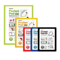 포켓메모패드 탈부착게시판 유리창메모판, 검정