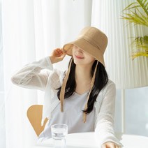 헤브잇 끈 넓은챙 지사 라피아햇 여성 여름모자 보닛 버킷햇