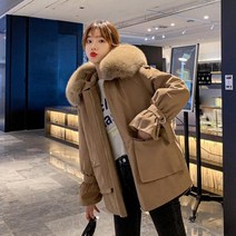 여성 스타일리쉬 아우터 롱 후드 코트 야상 점퍼