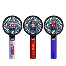 MARVEL HANDY FAN 마블 핸디팬 선풍기 휴대용 핸디형 손 거치대 스탠드 3단계 바람 세기, 아이언맨