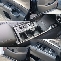 모터스파이쏘렌토 MQ4 차량용 데칼 스티커 컵홀더 도어커버 콘솔, 01. 블랙카본, 08. 패브릭글로박스(2P)