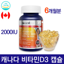 식약처 인증 캐나다 직수입 비타민D3 2000IU 비타민 디 D D3 햇빛 300mg x 180 캡슐 대용량 6개월분