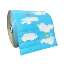 붙이는 벽지 셀프 웨인스코팅 템바보드 풀바른DIY 3D 벽돌 롤 붙이는 벽지 화이트블루핑크그레이 부드러운, 18 Cloud Blue Sky_01 70cmX1m