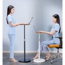 높이조절 스탠딩 노트북 책상 1인용 컴퓨터 거치대 스탠드 업무용 테이블, 월넛