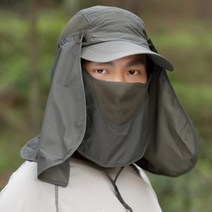 활용도 좋은 햇빛 가리개 탈부착 마스크 볼 캡, 카키