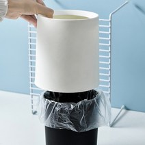 모던디자인 원통 미니 휴지통 3L 분리형 주방 책상 사무실 개인 욕실 쓰레기통 분리수거, 화이트