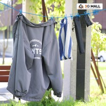 [3G MALL] 캠핑 빨래줄 집게 휴대용 건조대 용품, 블랙