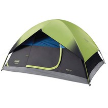 Coleman 4인용 썬돔 다크 룸 캠핑 텐트 그린블랙틸 쉬운 설치, 6 Person, Dome W/ Screen Room, 6 Person