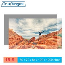 111476 Touyinger 16:9 고휘도 반사 프로젝터 스크린 60 72 84 100 120 130 인치 패브릭 천 Espon BenQ XGIMI, 03 84 인치