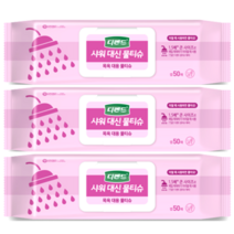 디펜드 샤워 대신 물티슈 캡형 50매 X3팩 /간병전용물티슈 /목욕대용물티슈 /물티슈 /캠핑용 /여행용, 3개, 50개