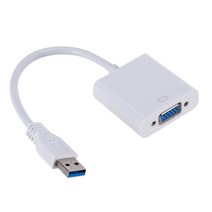 7인치모니터 Kebidu-비디오 디스플레이 카드 USB 3.0 VGA 케이블 어댑터 PC 노트북 모니터 Windows 7/8/10, White