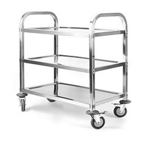 Nisorpa 3 Tier Stainless Steel Utility Cart with Wheels Kitchen Island Trolley Serving Cart Catering, 1
