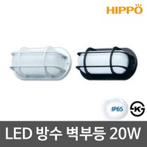 [히포] LED 방수벽부등 20W ㅡ자 LED벽등, 상품선택:02_블랙-전구색