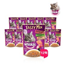 [브이펫] 위스카스파우치 테이스티믹스 씨푸드칵테일 70g 12팩, 상세 설명 참조, 상세 설명 참조