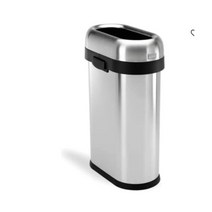 심플휴먼 Simplehuman 60 리터 159 갤런 대형 반원형 개방형 쓰레기통 용 등급 헤비 게이지 스테인리스 스틸, 50리터 슬림, 솔질