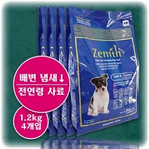제니스 강아지 전연령 건식 사료 설사 토 안하는 도움 미니 면역력 피부 모질 건강 개선 도움 냄새 안나는 소형견 중형견 대형견 반려 견 동물 입맛 저격 눈물 자국 생길때 원인, 4.8kg(1.2kg 4개입)