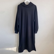 퍼니걸스 5714 데일리 루즈핏 후드 기모 일자 롱 원피스 여성의류
