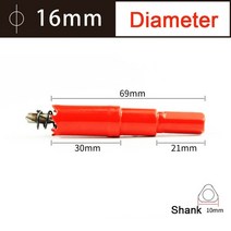 파이프 전달기 구멍 톱 1pc 20mm-200mm m42 바이메탈 드릴 비트 커터 목공 도구 절단 금속 플라스틱 철 손 도구, 16mm m42