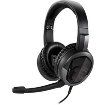 미국직배송 MSI 게이밍 탈착식 마이크 경량 및 접이식 헤드밴드 디자인 7.1 서라운드 사운드 스테레오 헤드폰 (몰입형 GH30 V2) 블랙 라지