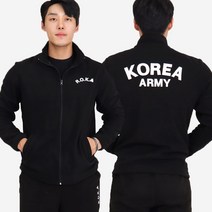 자수태극기 ROKA 로카후리스 검정 군인 학생 폴라 재킷