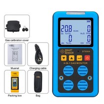 가스 일산화탄소 감지기 전문가용 산소 O2 황화수소 H2S CO 가연성 LEL 분석기 모니터 4 in 1, ST8904
