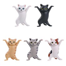 도매팜 일합쉬다~ 깜찍 고양이 피규어 다용도 거치대 인테리어 방꾸미기, 1개, 그레이줄무늬