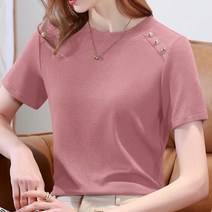 데일로엔 여성 어깨 단추포인트 반팔티셔츠