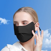 KC인증 완료 UV차단인증 완료 자외선 차단 스포츠 마스크 등산 골프 운동 햇빛가리개, 블랙