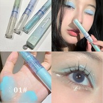 더블 헤드 리퀴드 아이 섀도우 스틱 블루 퍼플 매트 샤인 진주 광택 메이크업 반짝이 다이아몬드 화장품, 한개옵션1, 01 01