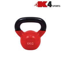 K4스포츠아몸디 K4-81 컬러 케틀벨 카틀벨 고무 크로스핏 덤벨 아령, 6kg, 레드