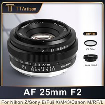 호환용 렌즈Sony E-Nikon Z 렌즈 용 25mm F2 APS-C 프레임 수동 초점 Canon M R M43 Fuji X Leica Sigma L, 02 캐논 RF