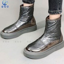 셀럽당 스노슈즈 여 미끄럼 방지 겨울 뒷지퍼 소프트 패딩 면 방수 빅 코튼 앵클부츠