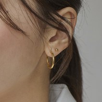 14k 심플 기본 링귀걸이(20mm)(한쌍) 3color