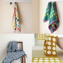 코튼 패턴수건 인테리어포인트 타올 호텔수건 감성타월, 도트