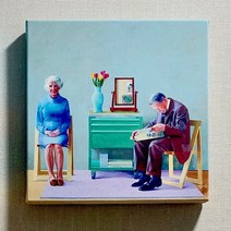 유홍아트 데이비드 호크니 두꺼비집 가리개 액자 26종 소형(30x30cm) (5856912), 26번