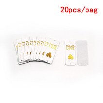 수제 러브 라벨 PU 가죽 태그 20 개바느질 공예 핸드메이드 가방 신발 뜨개질 5x2cm, 12 as pic
