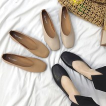 찐코디 S210 플랫 브이컷 드라이빙 슈즈 사각코 모던 베이직 캐주얼 발편한 구두 데일리 캐주얼 신발 1.5cm