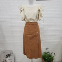 오버톤 DP01 또또 단추 린넨 스커트 OBKD517