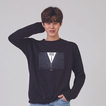 키밍 니트 지퍼 그레이 맨투맨 후드티 그래픽
