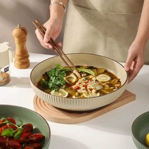 대용량접시 먹방 파티 점보사이즈 음식담기 킹크랩, 10.5인치 대형 국그릇(블루) (6-8인용)